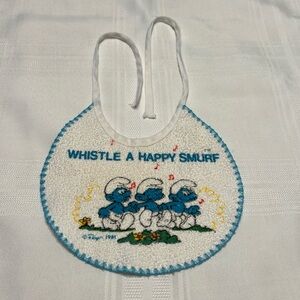 Smurf Baby Bib Vintage 1981